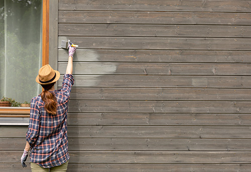 Woman Painting House